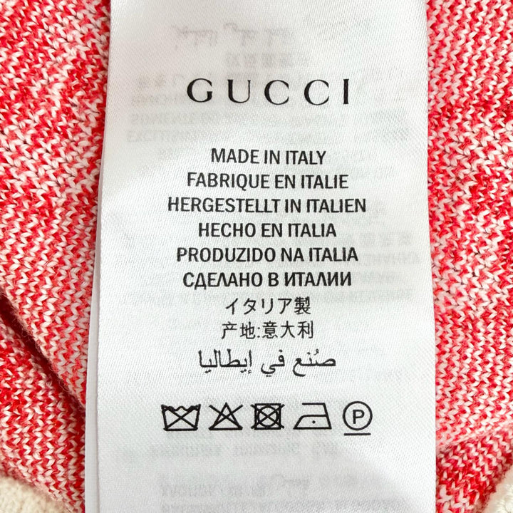 Pristine GUCCI Short sleeve knit GG Monogram All-Over Print Red wool XS 574164
