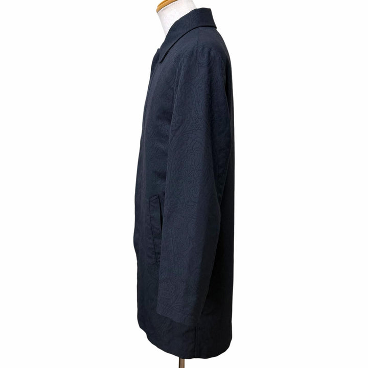 Pristine ETRO coat Paisley Jacquard Dark navy Nylon mens S