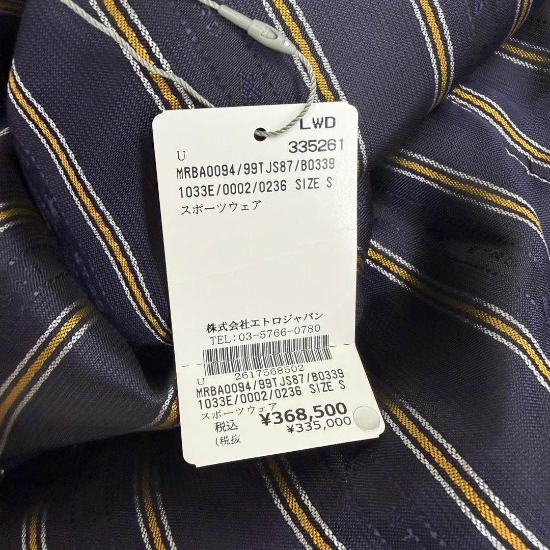 Pristine ETRO coat Paisley Jacquard Dark navy Nylon mens S