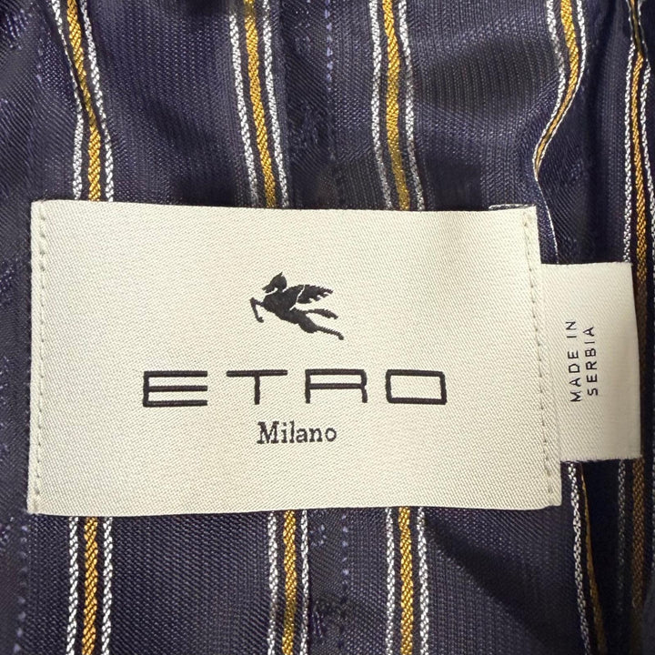 Pristine ETRO coat Paisley Jacquard Dark navy Nylon mens S