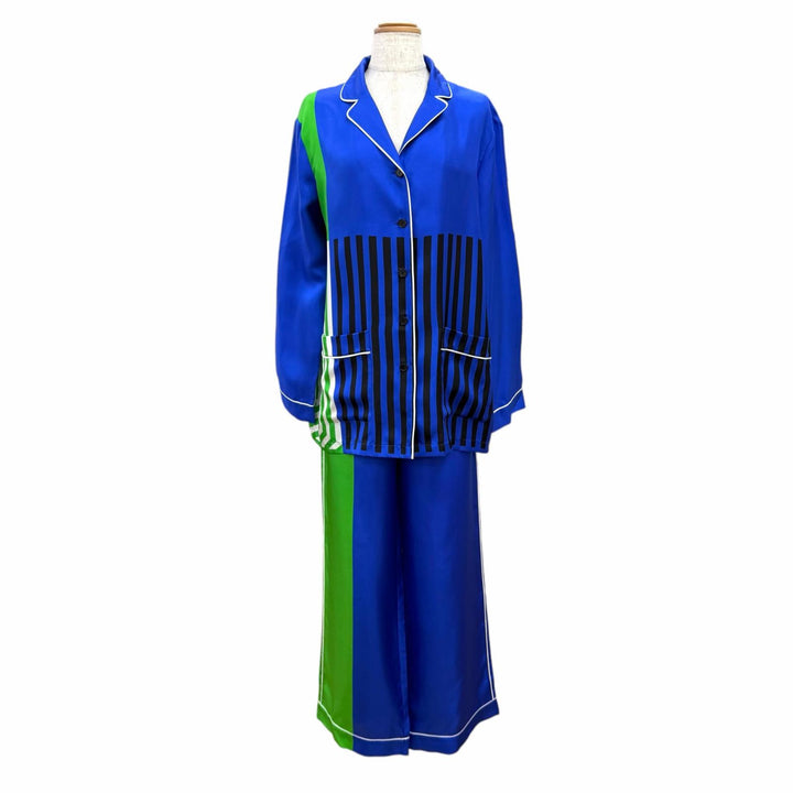 Excellent Christian Dior two-piece set Long-sleeved shirt and pants silk IT 44