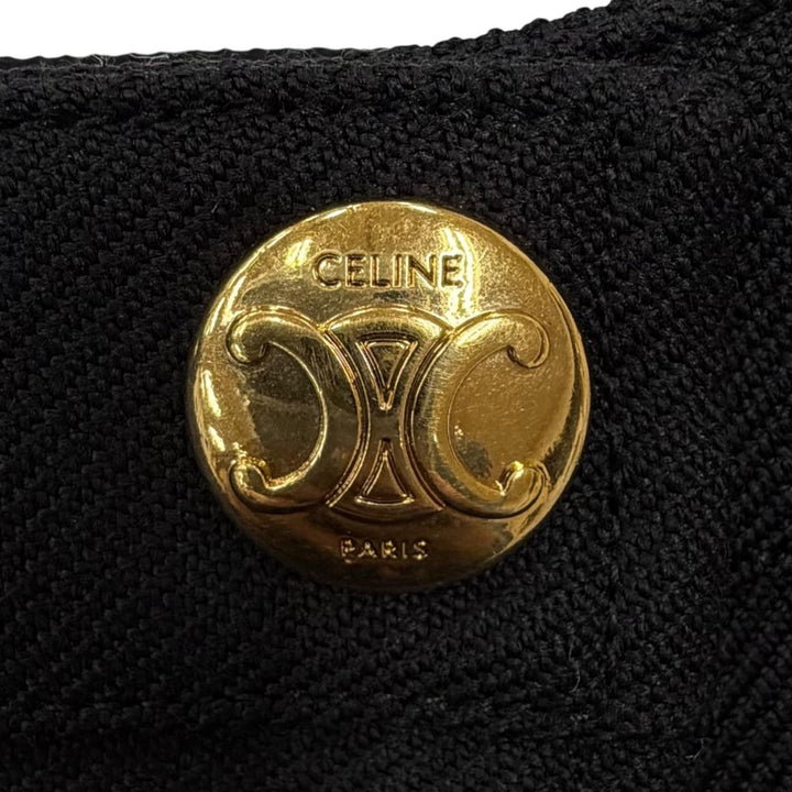 Excellent CELINE Wrap skirt Triomphe gold buttons wool 34 2J536523K
