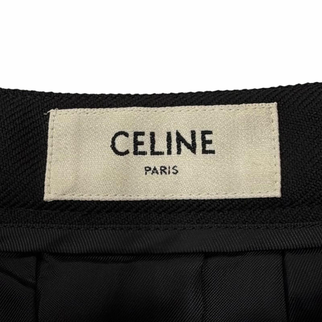 Excellent CELINE Wrap skirt Triomphe gold buttons wool 34 2J536523K