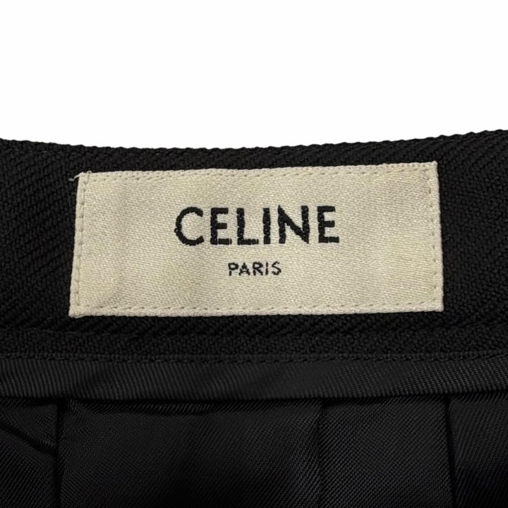 Excellent CELINE Wrap skirt Triomphe gold buttons wool 34 2J536523K