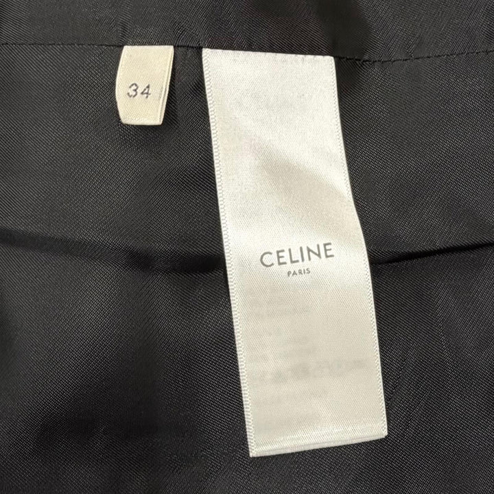 Excellent CELINE Wrap skirt Triomphe gold buttons wool 34 2J536523K
