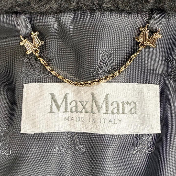 Excellent Max Mara Teddy bear Leather belt detail cape coat poncho 24247363126