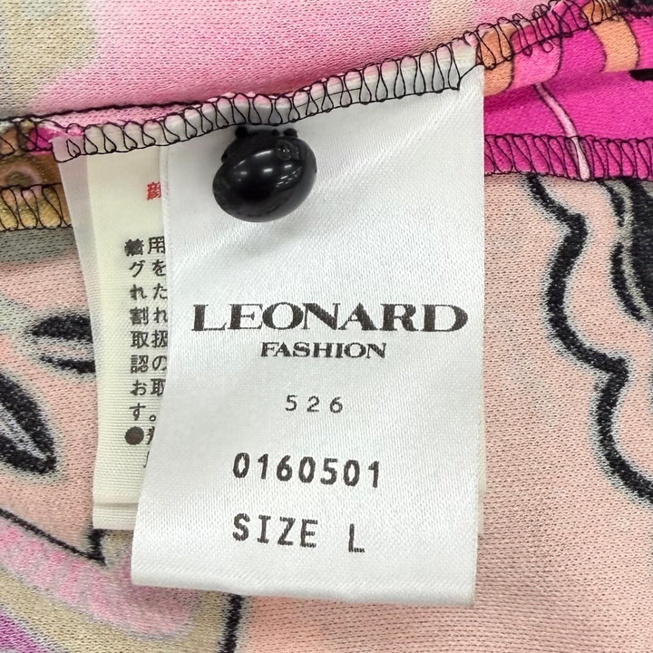 Excellent LEONARD FASHION one piece Floral print, silk chiffon sleeves acetate L