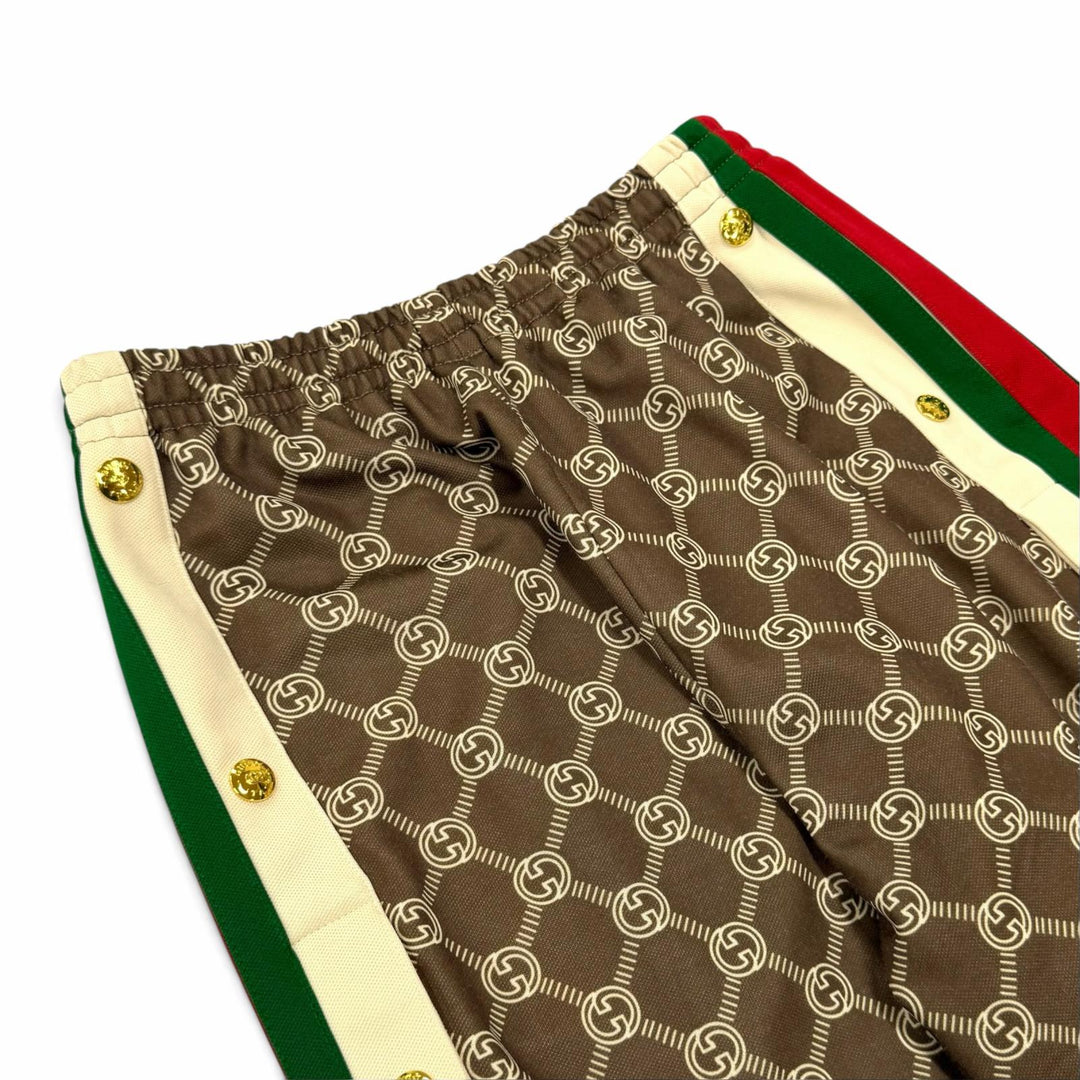 Pristine GUCCI Pants Interlocking G Web Stripe Track Pants polyester XS 671496