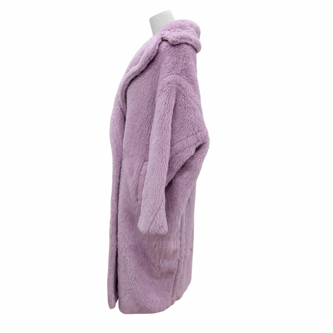 Excellent Max Mara coat Teddy bear Silk blend TEDGIRL purple alpaca XS