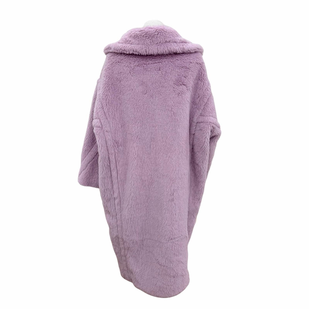 Excellent Max Mara coat Teddy bear Silk blend TEDGIRL purple alpaca XS