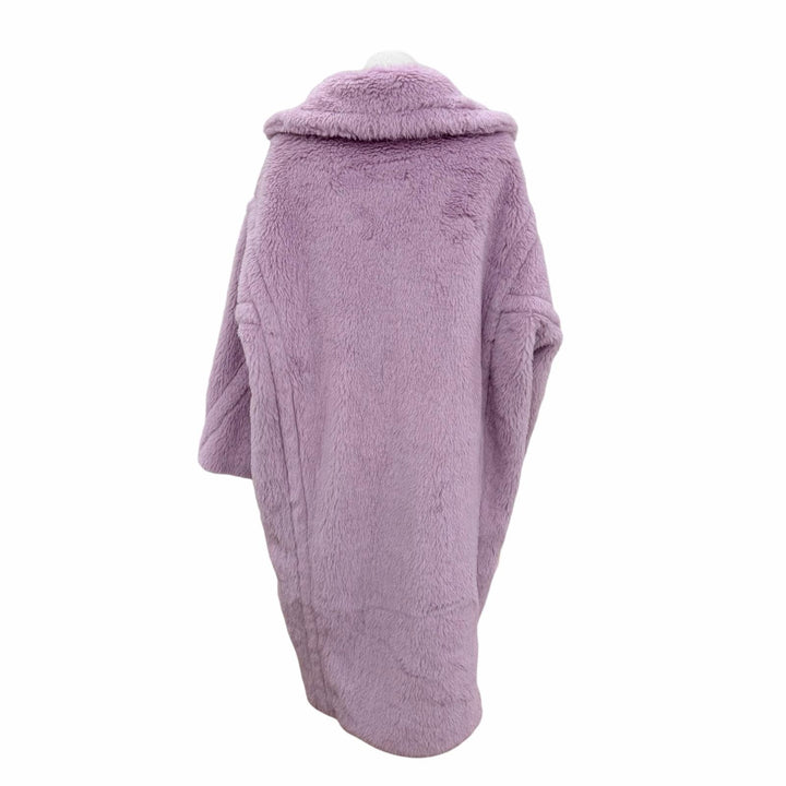 Excellent Max Mara coat Teddy bear Silk blend TEDGIRL purple alpaca XS