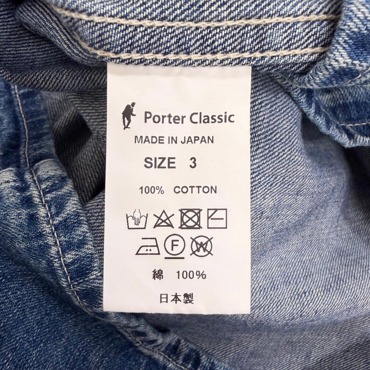 Excellent PORTER CLASSIC Long sleeve shirt INDIGO DENIMPULLOVER SHIRT