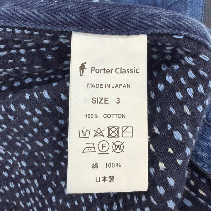 Excellent PORTER CLASSIC Best SASHIKO ZIP UP VEST Sashiko blue