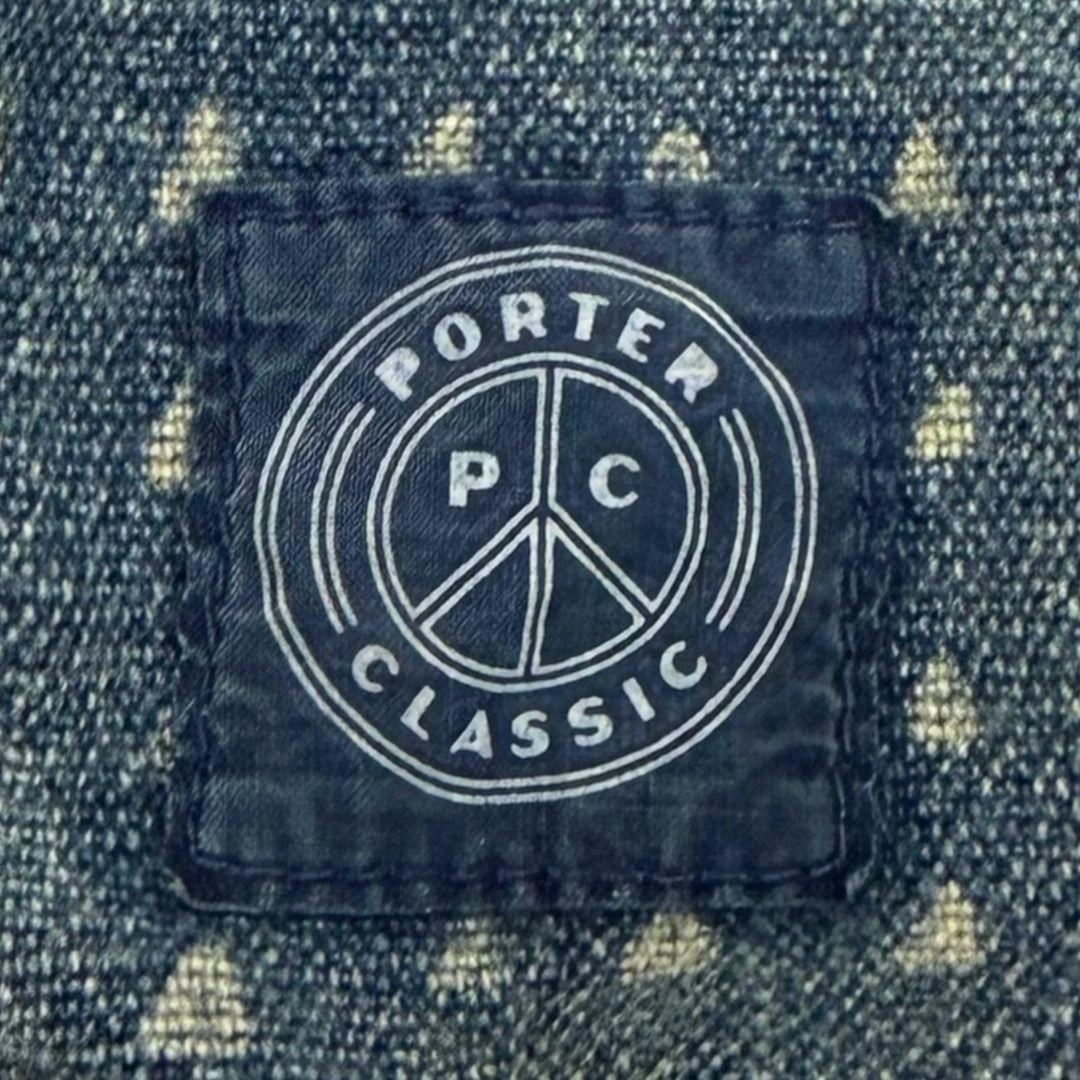 Excellent PORTER CLASSIC Denim pants AFRICAN COTTON PANTS All-over print