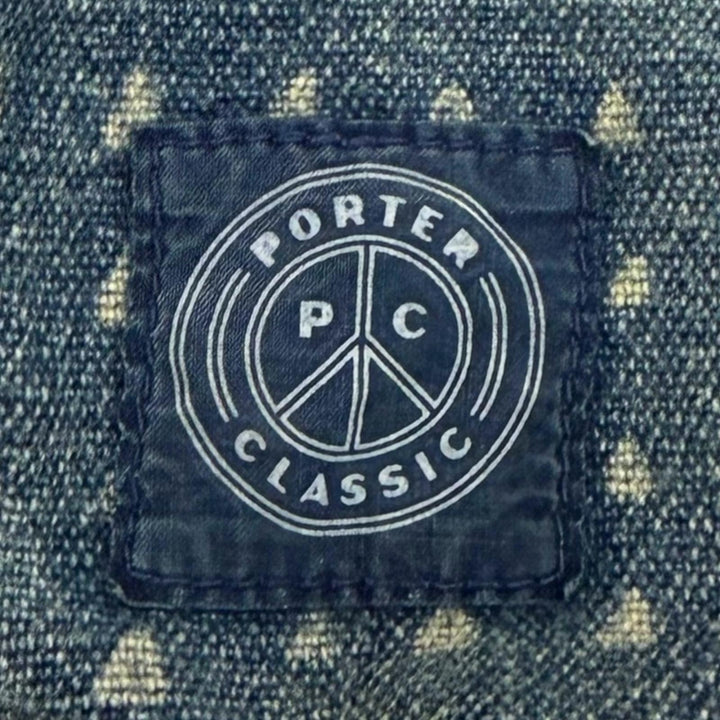 Excellent PORTER CLASSIC Denim pants AFRICAN COTTON PANTS All-over print