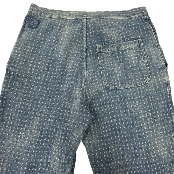 Excellent PORTER CLASSIC Denim pants AFRICAN COTTON PANTS All-over print