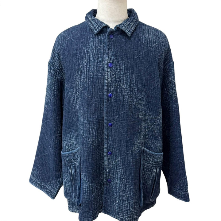 Excellent PORTER CLASSIC Jacket SASHIKO SHIRT JACKET Sashiko Indigo blue