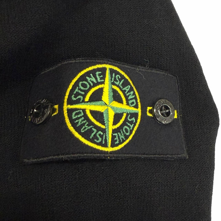 Great STONE ISLAND sweater Crew neck with logo patch black