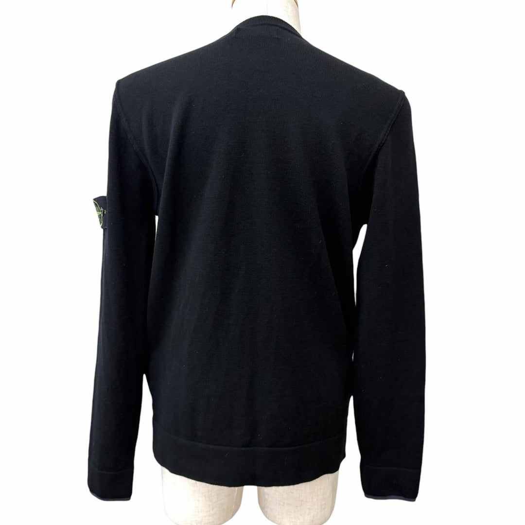 Great STONE ISLAND sweater Crew neck with logo patch black