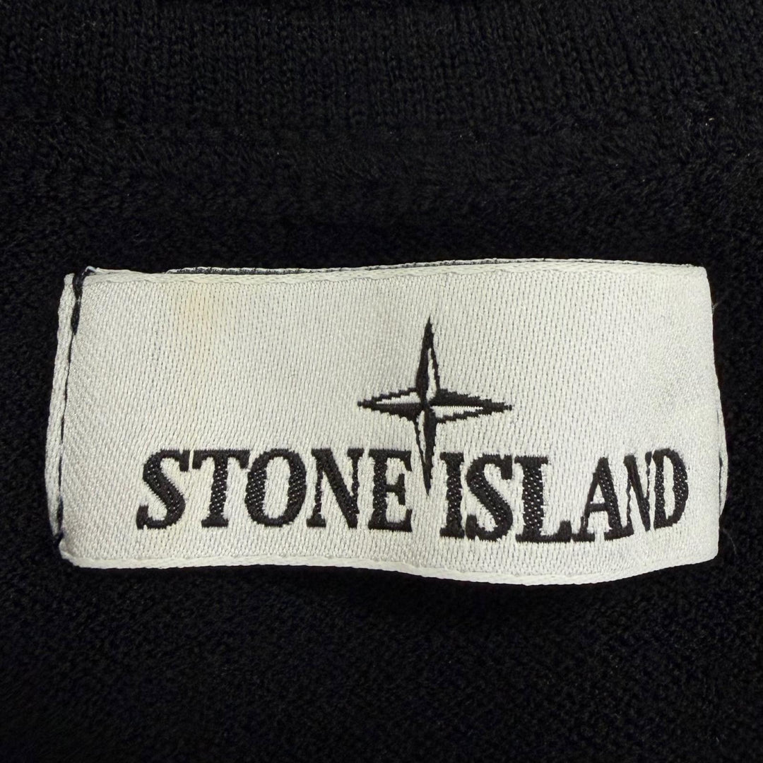 Great STONE ISLAND sweater Crew neck with logo patch black