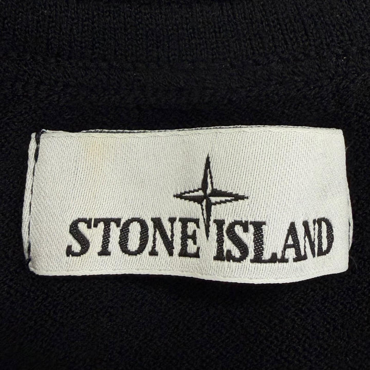 Great STONE ISLAND sweater Crew neck with logo patch black