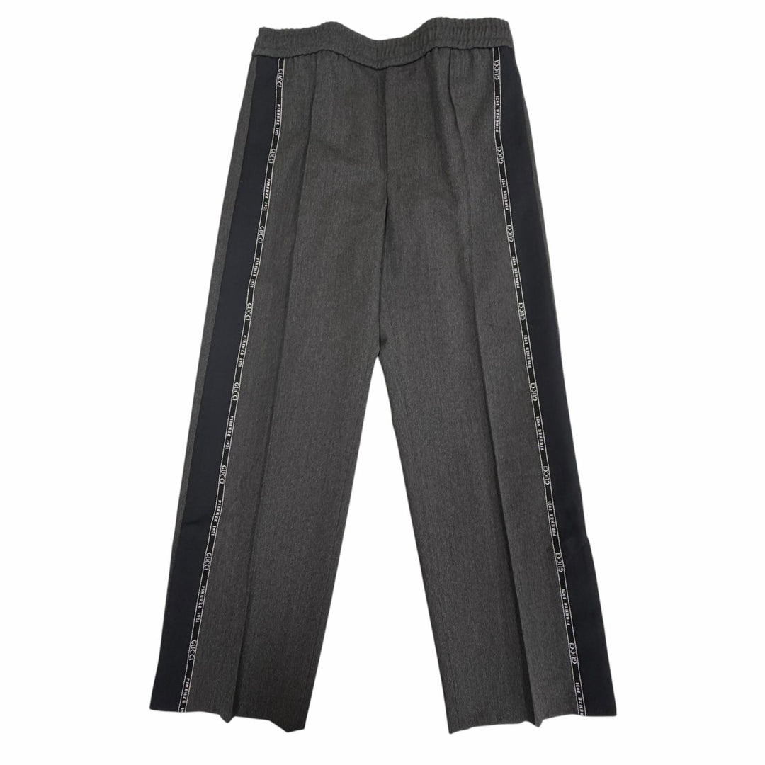 Pristine GUCCI Pants Embroidered side logo line gray mens IT 48 798623
