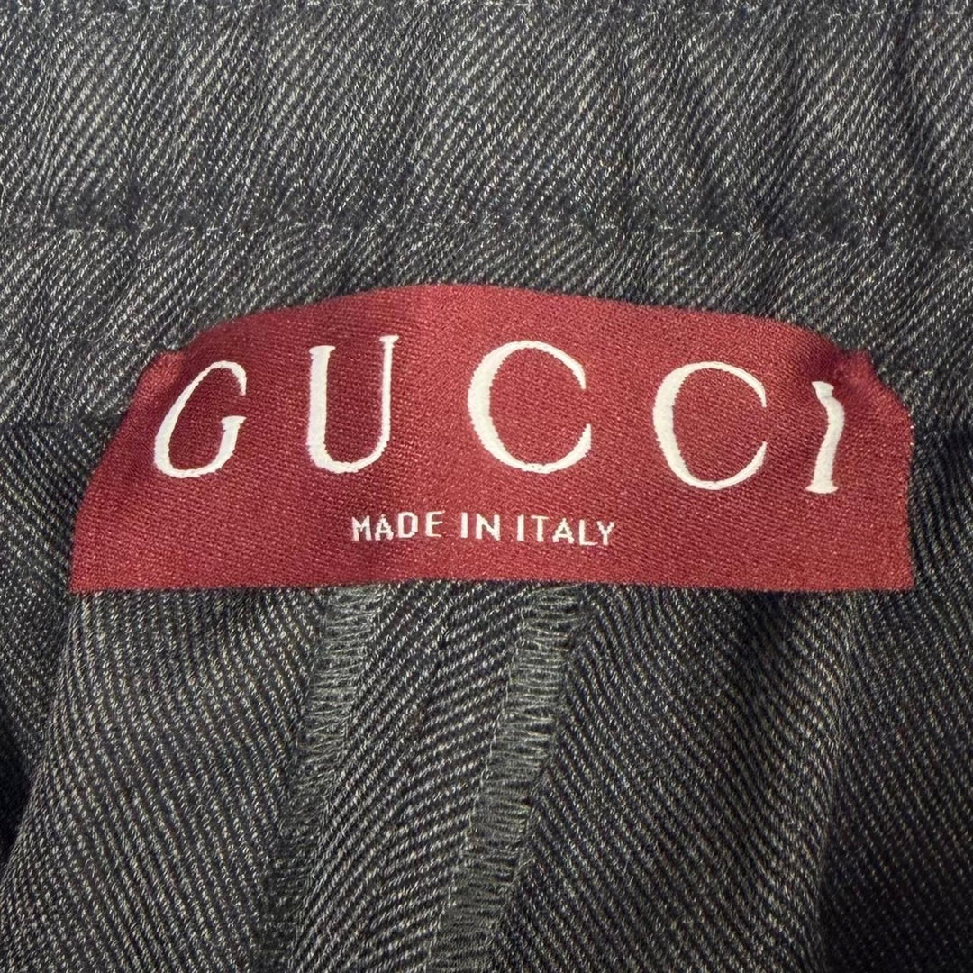 Pristine GUCCI Pants Embroidered side logo line gray mens IT 48 798623