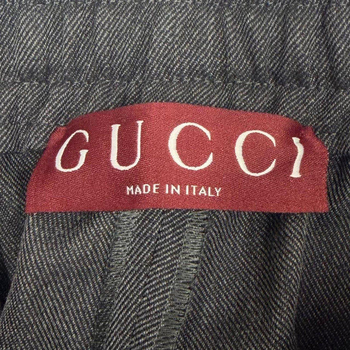 Pristine GUCCI Pants Embroidered side logo line gray mens IT 48 798623