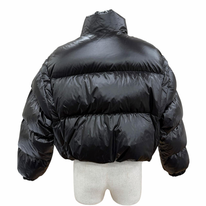 Excellent PRADA Down jacket Triangle Logo Cropped 2-Way Vest black 38 291805