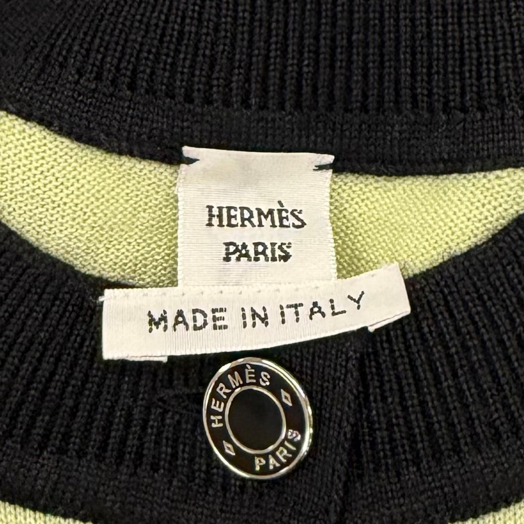 Excellent HERMES cardigan HARNAIS DE COUR Court harness cashmere 42 2H2703D8