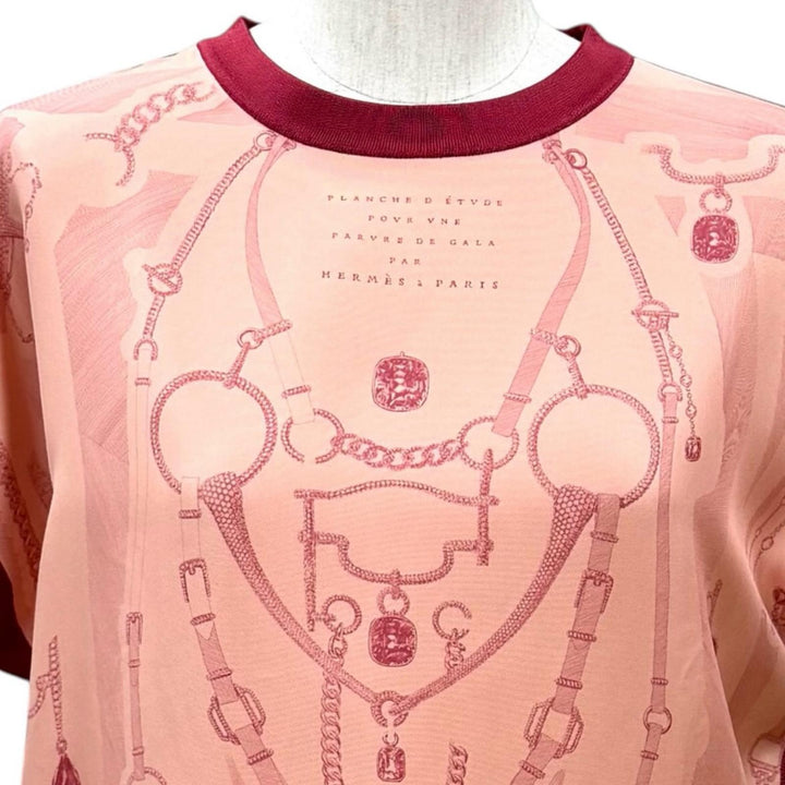 Excellent HERMES knit TRESOR DE MEDOR twill laine pink silk IT 42 DC2H2840DZ