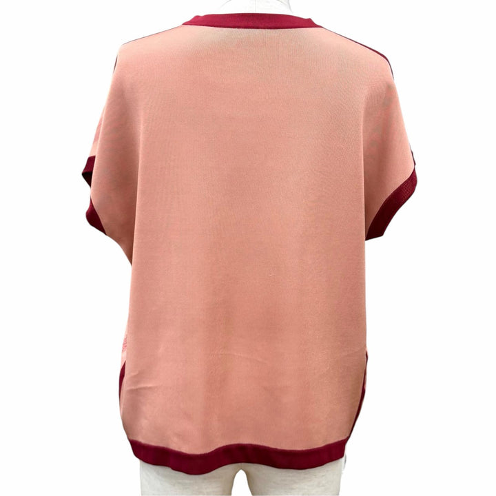 Excellent HERMES knit TRESOR DE MEDOR twill laine pink silk IT 42 DC2H2840DZ