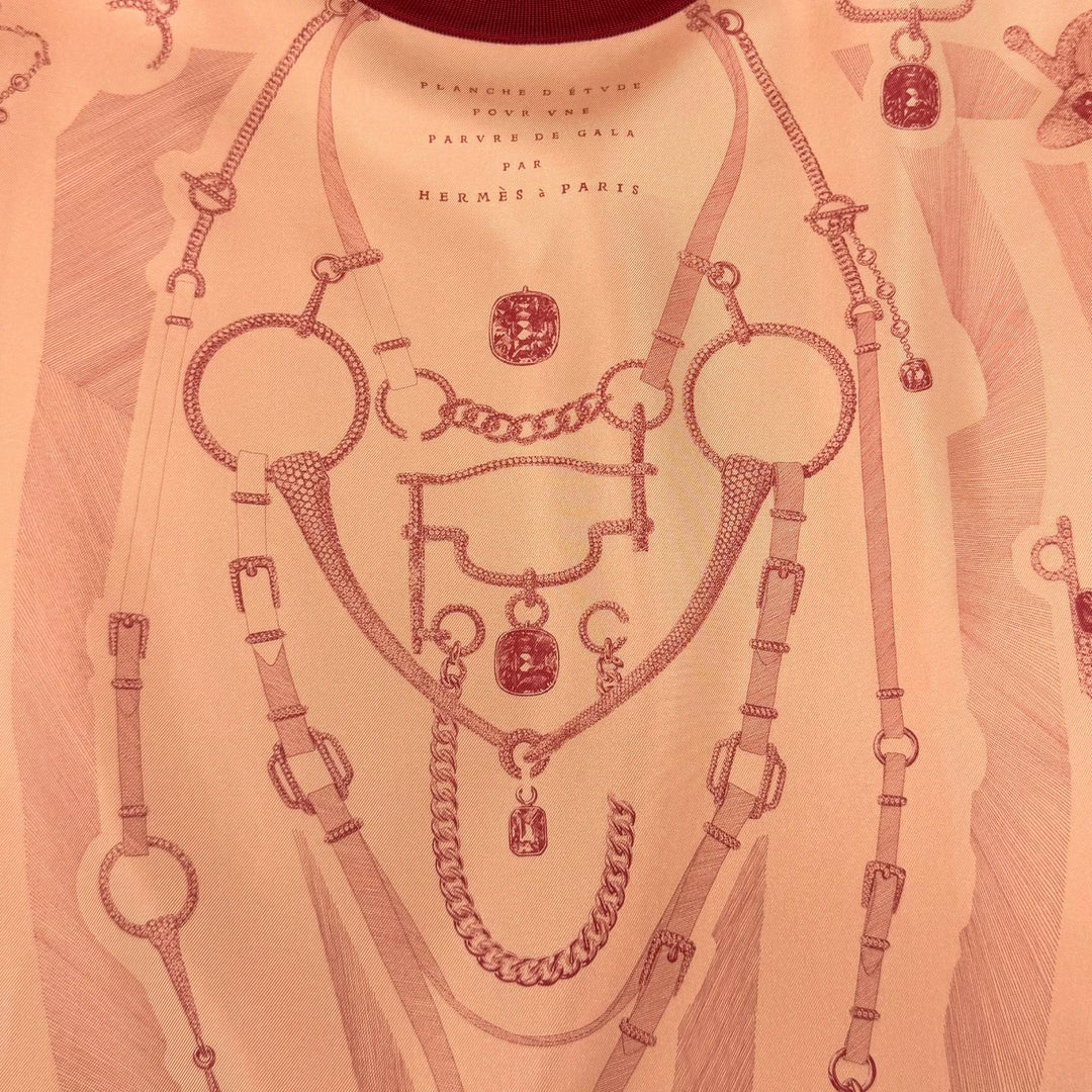 Excellent HERMES knit TRESOR DE MEDOR twill laine pink silk IT 42 DC2H2840DZ