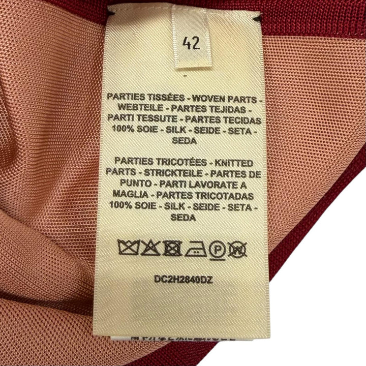 Excellent HERMES knit TRESOR DE MEDOR twill laine pink silk IT 42 DC2H2840DZ