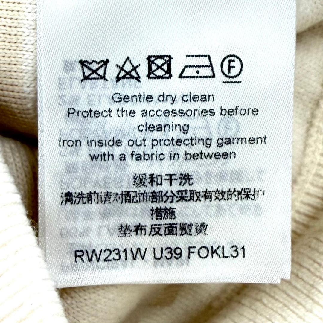 Excellent LOUIS VUITTON knit LV buttons, chunky stripe logo white wool Women XS