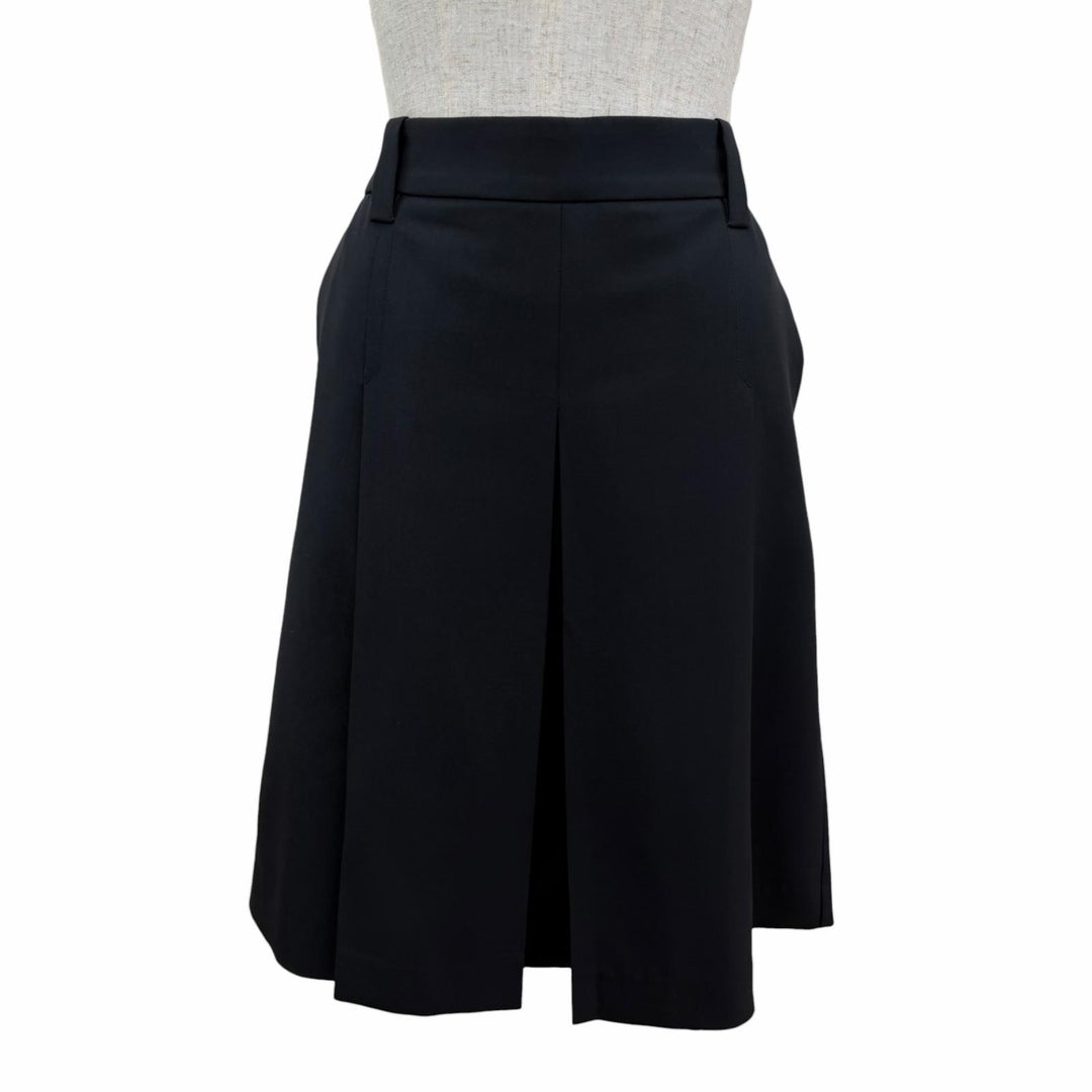 Excellent MIUMIU Pleated skirt Navy Virgin wool Women 36 DNA05I