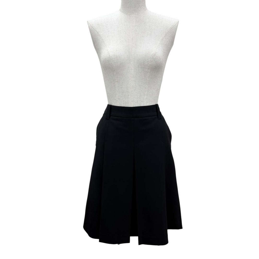 Excellent MIUMIU Pleated skirt Navy Virgin wool Women 36 DNA05I