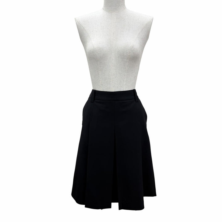 Excellent MIUMIU Pleated skirt Navy Virgin wool Women 36 DNA05I