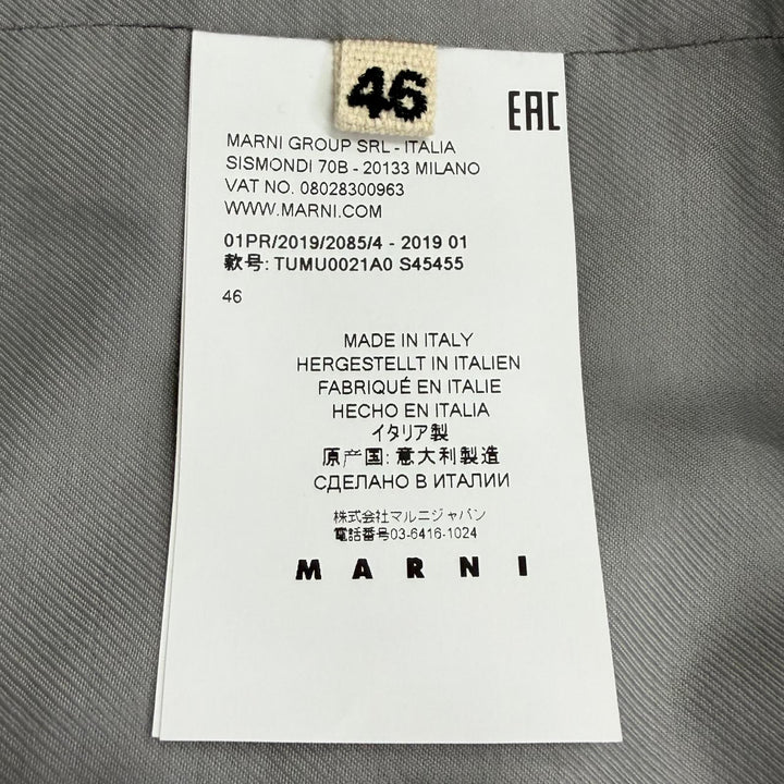 Excellent MARNI Chester coat single Blue gray wool mens IT 46 TUMU0021A0