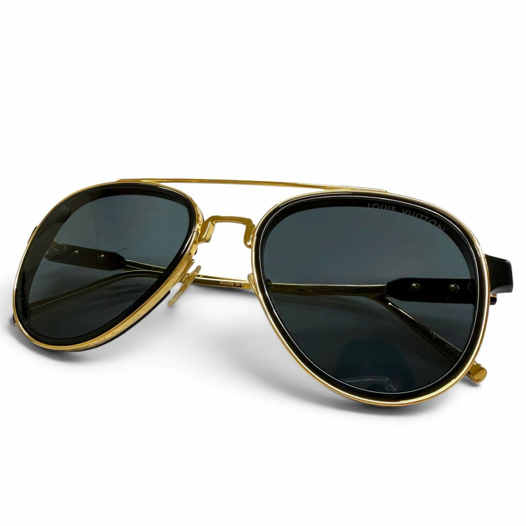 Great LOUIS VUITTON sunglasses LV Play Pilot Two Bridges gold mens Z1494U