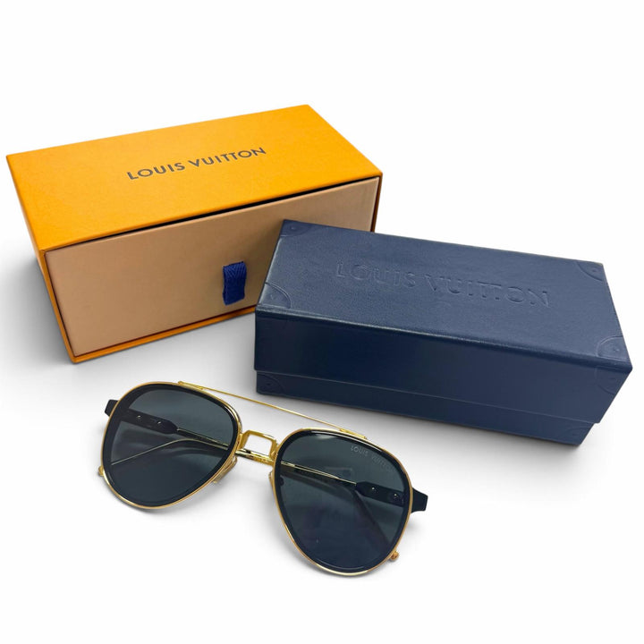 Great LOUIS VUITTON sunglasses LV Play Pilot Two Bridges gold mens Z1494U