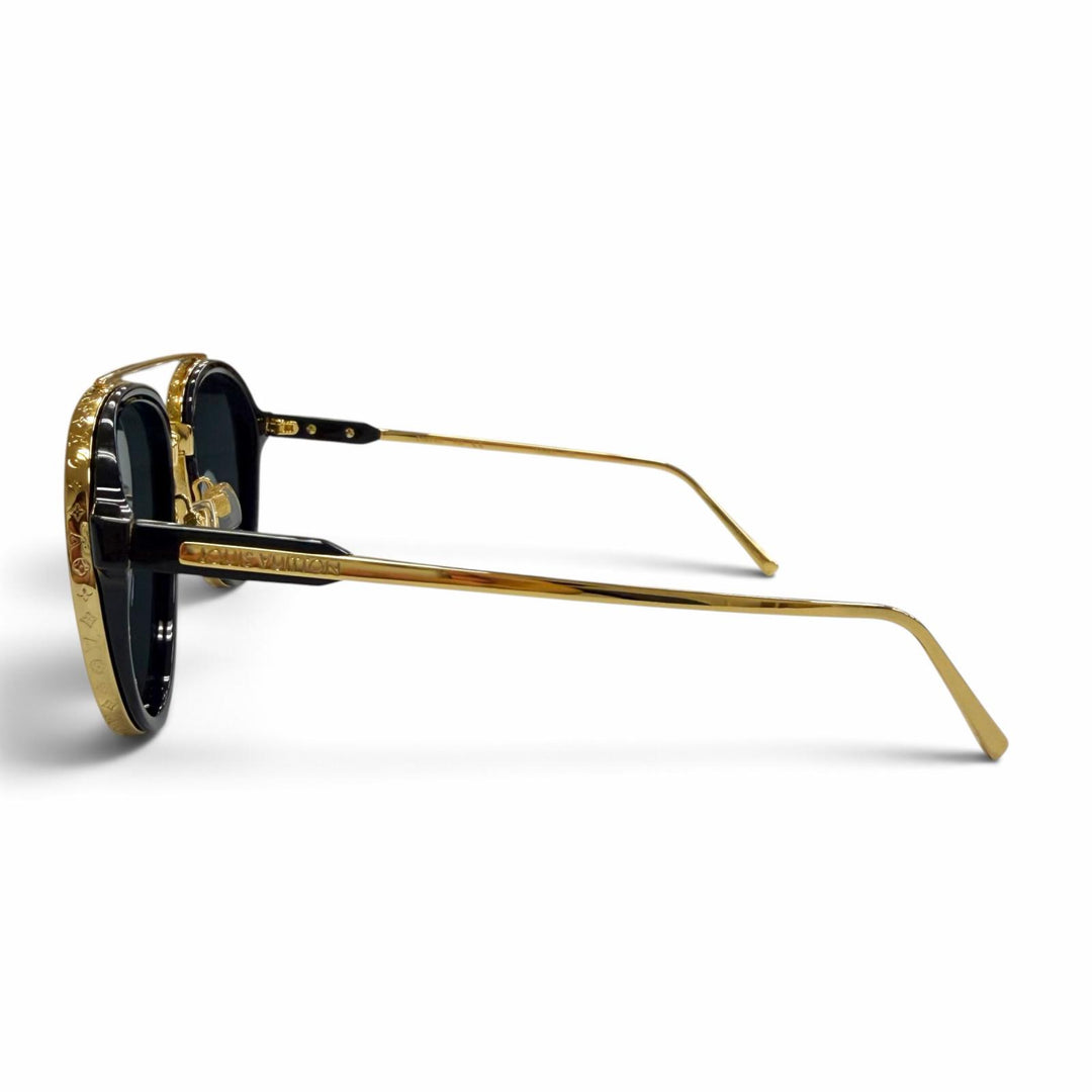 Great LOUIS VUITTON sunglasses LV Play Pilot Two Bridges gold mens Z1494U