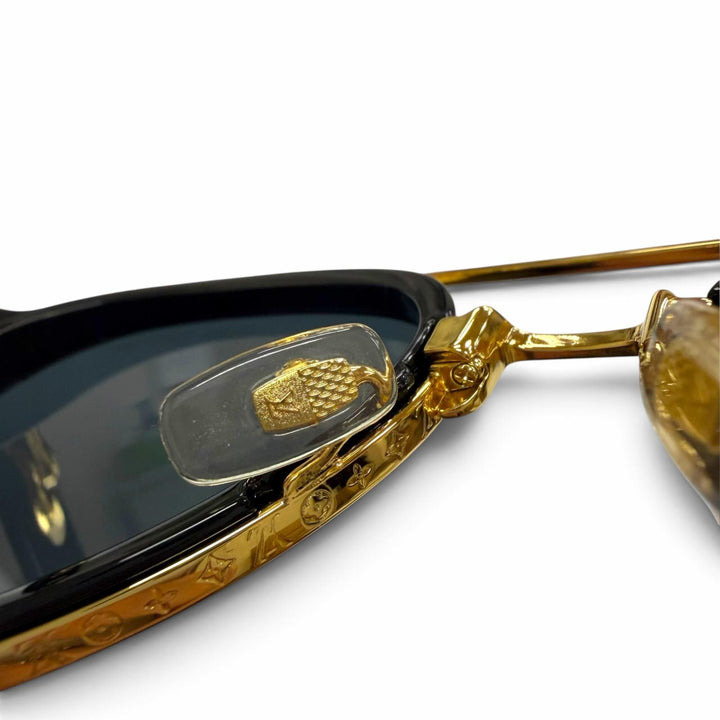 Great LOUIS VUITTON sunglasses LV Play Pilot Two Bridges gold mens Z1494U