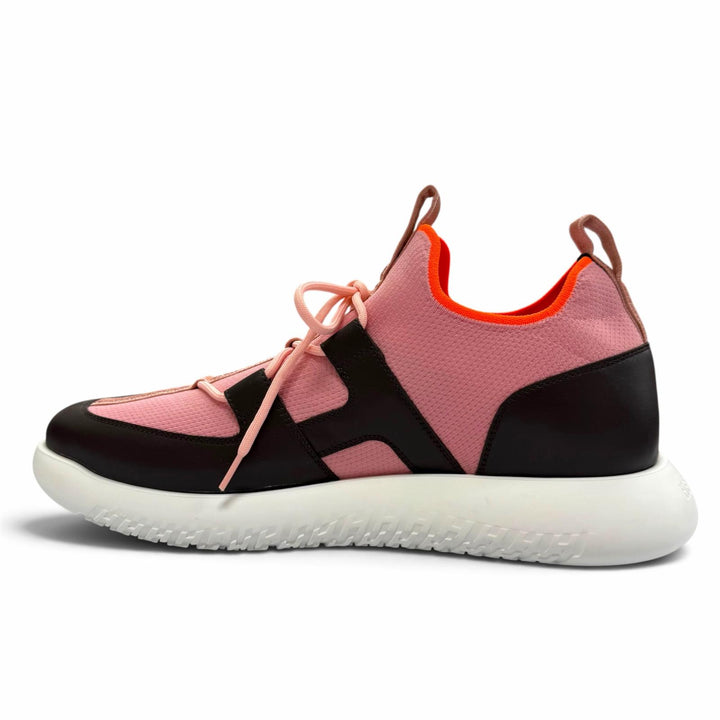 Pristine HERMES sneakers DUEL Duel Lace-up slip-on shoes pink fabric mens IT 44