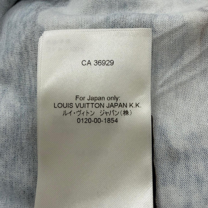 Excellent LOUIS VUITTON Short sleeve T-shirt Surf print logo embroidery blue S