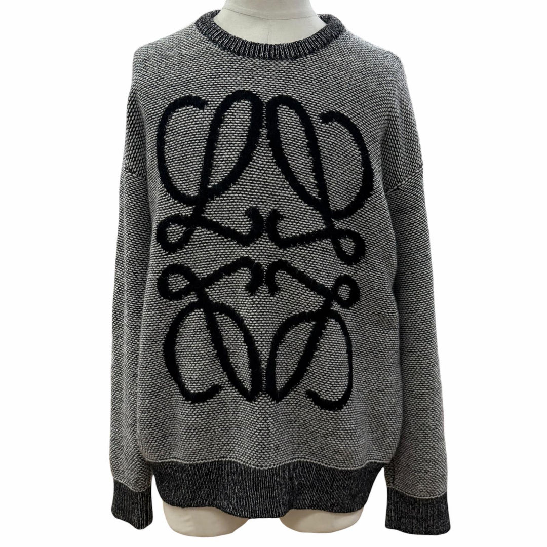 Excellent LOEWE sweater Anagram logo Black series alpaca mens M H526Y14KDM