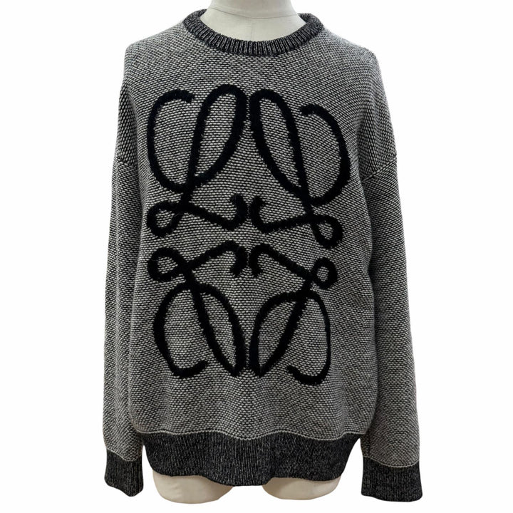 Excellent LOEWE sweater Anagram logo Black series alpaca mens M H526Y14KDM