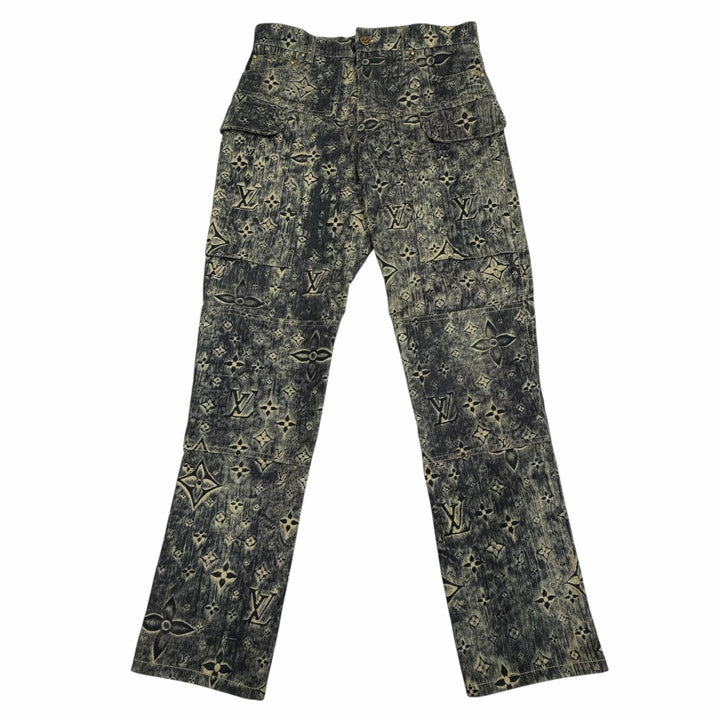 Excellent LOUIS VUITTON Denim pants Monogram tailored button fly Indigo mens 28
