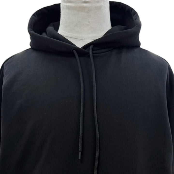Pristine BALENCIAGA hoodie Logo print hooded pullover black cotton mens S 528351