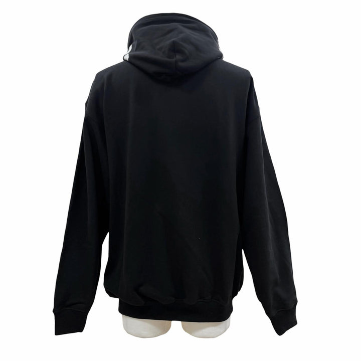 Pristine BALENCIAGA hoodie Logo print hooded pullover black cotton mens S 528351